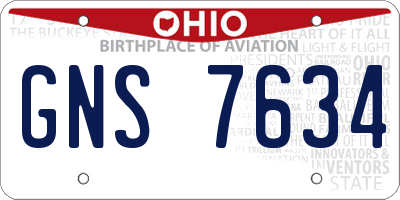 OH license plate GNS7634