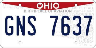 OH license plate GNS7637