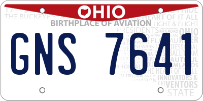 OH license plate GNS7641