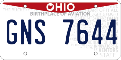 OH license plate GNS7644