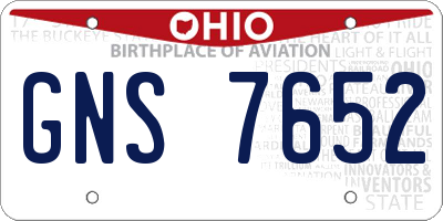 OH license plate GNS7652