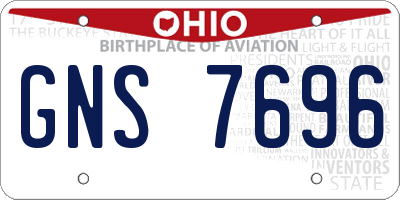 OH license plate GNS7696