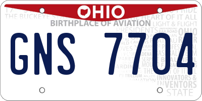 OH license plate GNS7704