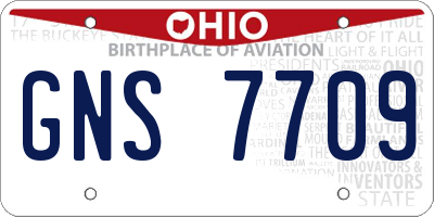 OH license plate GNS7709
