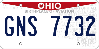 OH license plate GNS7732