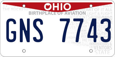 OH license plate GNS7743