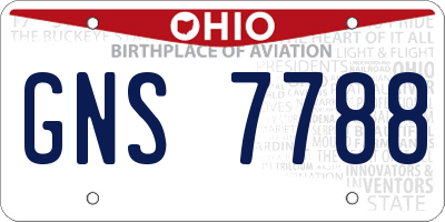 OH license plate GNS7788