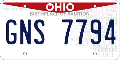 OH license plate GNS7794