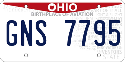 OH license plate GNS7795