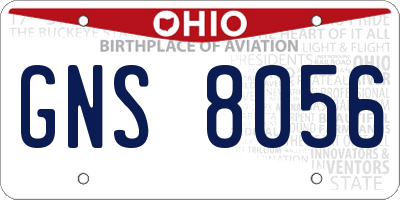 OH license plate GNS8056