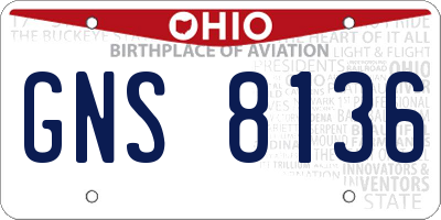 OH license plate GNS8136