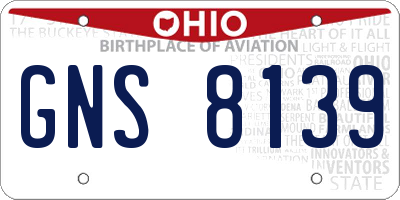 OH license plate GNS8139