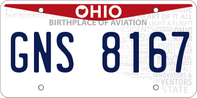 OH license plate GNS8167
