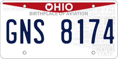 OH license plate GNS8174