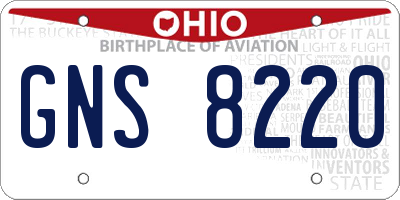 OH license plate GNS8220