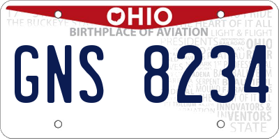 OH license plate GNS8234