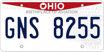 OH license plate GNS8255