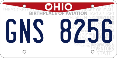 OH license plate GNS8256