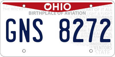 OH license plate GNS8272