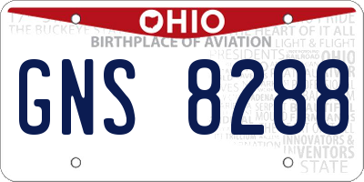 OH license plate GNS8288