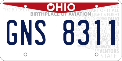 OH license plate GNS8311