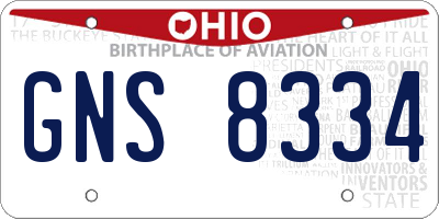 OH license plate GNS8334