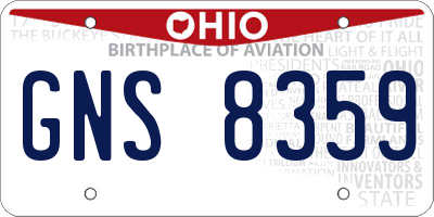 OH license plate GNS8359