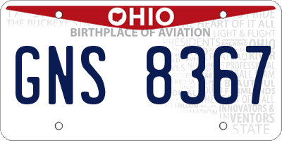 OH license plate GNS8367