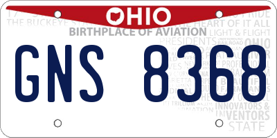 OH license plate GNS8368