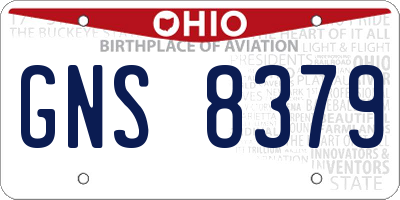OH license plate GNS8379