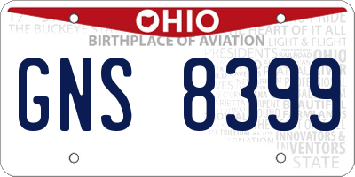 OH license plate GNS8399