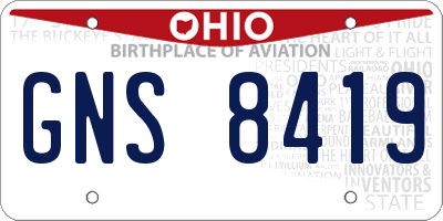 OH license plate GNS8419