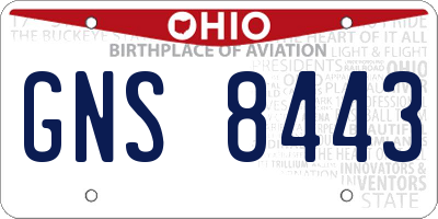 OH license plate GNS8443