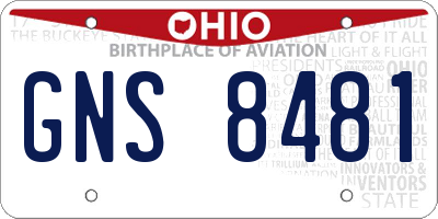 OH license plate GNS8481