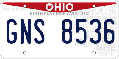 OH license plate GNS8536