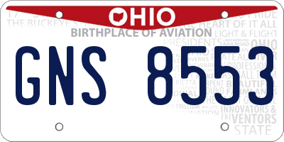OH license plate GNS8553