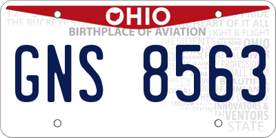 OH license plate GNS8563