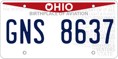 OH license plate GNS8637