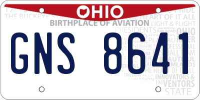OH license plate GNS8641