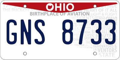 OH license plate GNS8733