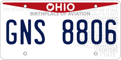 OH license plate GNS8806
