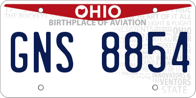 OH license plate GNS8854