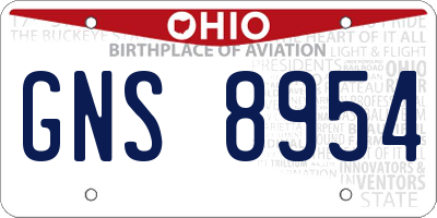 OH license plate GNS8954