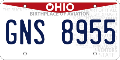OH license plate GNS8955