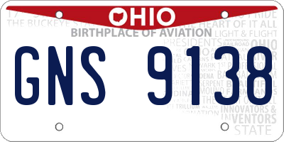 OH license plate GNS9138