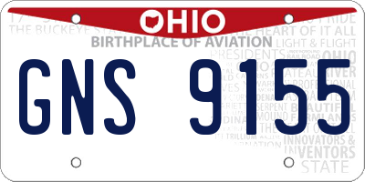 OH license plate GNS9155
