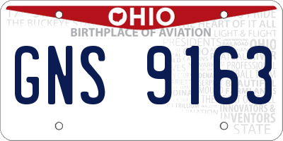 OH license plate GNS9163