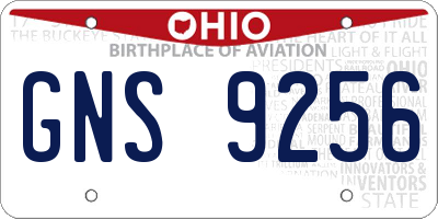 OH license plate GNS9256