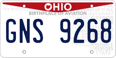 OH license plate GNS9268