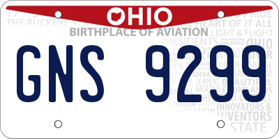 OH license plate GNS9299